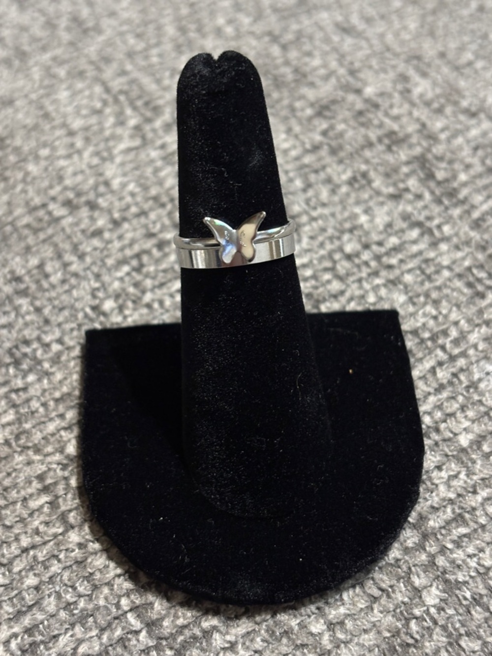Silver Butterfly Accent Women's Ring - Silver size 6